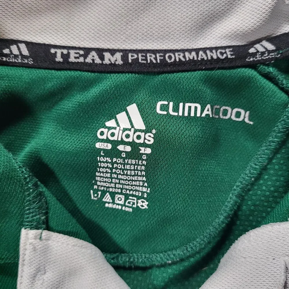 Notre Dame Men's Large Adidas‎ Climacool Green Blue Polo Team Performance